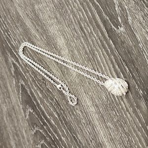 Vintage Dior Crystal Easter Egg Silver Pendant Necklace